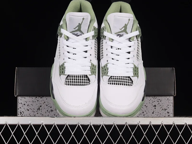 All categories Air Jordan Jordan series basketball shoes Air Jordan 4 X version Air Jordan 4 Retro "Seafoam" AJ4 Joe 4 white and green AQ9129-103